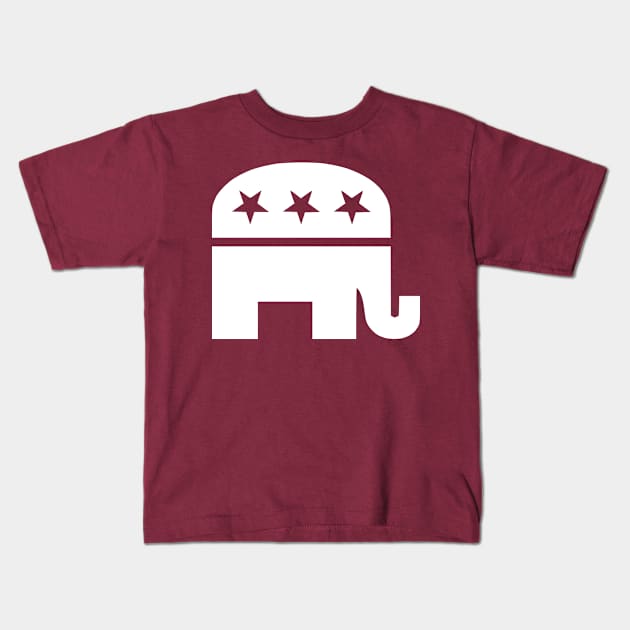 Republican Elephant White Kids T-Shirt by mplusshift2